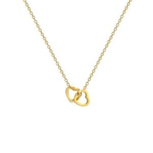 Little Hearts Necklace for Women | 18K PVD Gold Plated Heart Pendant Necklace | Tarnish Resistant Jewellery | Minimalist Layering Chain | Waterproof | Everyday Gift for Women & Girls
