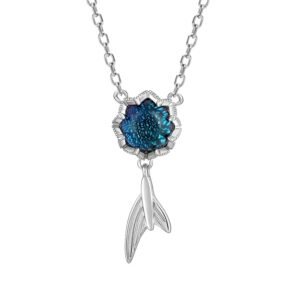GIVA 925 Silver Fin in Ocean Necklace | Gifts for Girlfriend,Pendant to Gift Women & Girls | With Certificate of Authenticity and 925 Stamp | 6 Month Warranty
